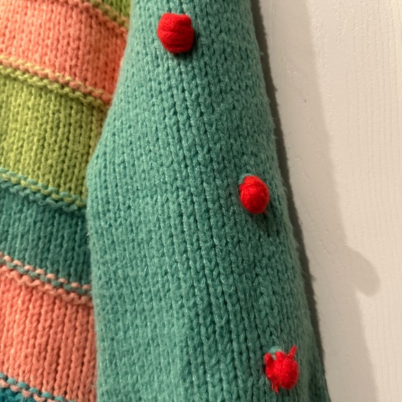 Umgee multi color pastel chunky knit sweater with sleeve pop detailing size M - Picture 5 of 12